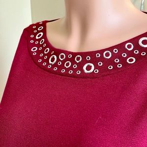 Cable & Gauge Burgundy Sweater Tunic, Size M